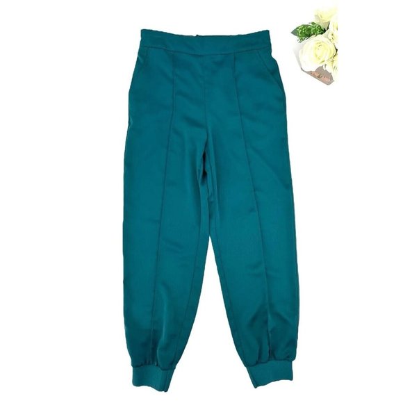 Who What Wear Womens Satin Joggers Pants Size XS Emerald Green NEW - Picture 4 of 8